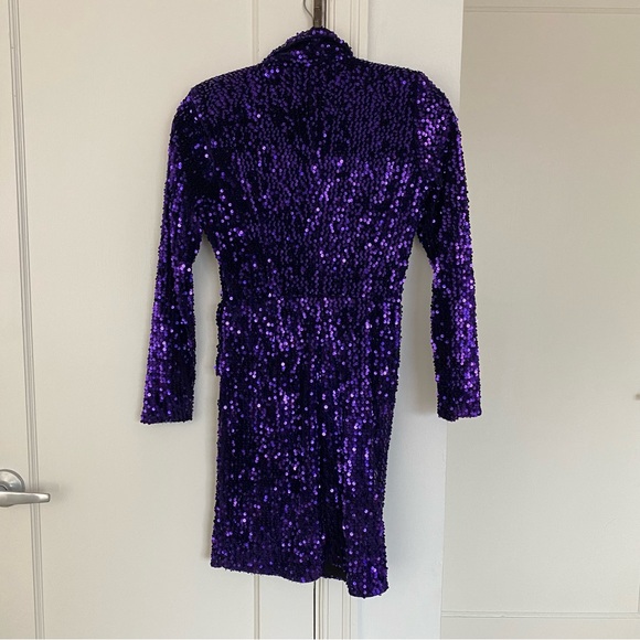 Zara Purple Sequin Blazer Dress - Picture 5 of 16